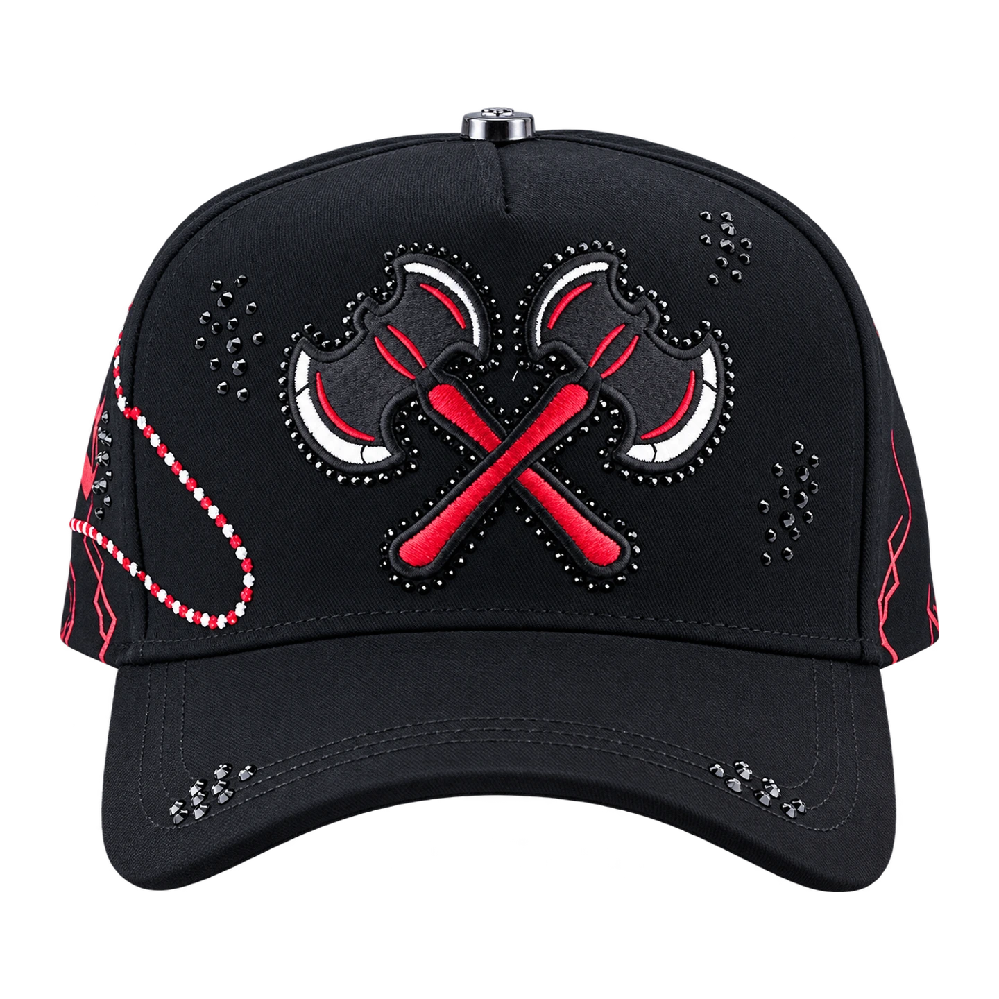 Gorra Hachas Cruzadas Rojas, negro / rojo