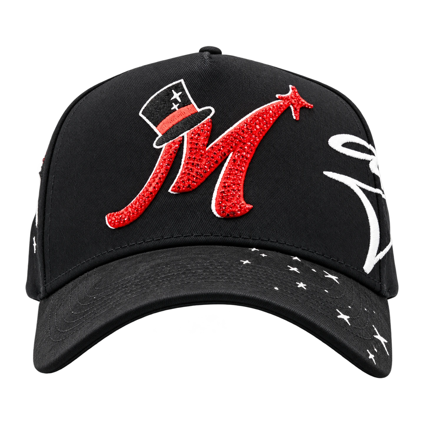 Gorra Letra M Roja, negro / rojo