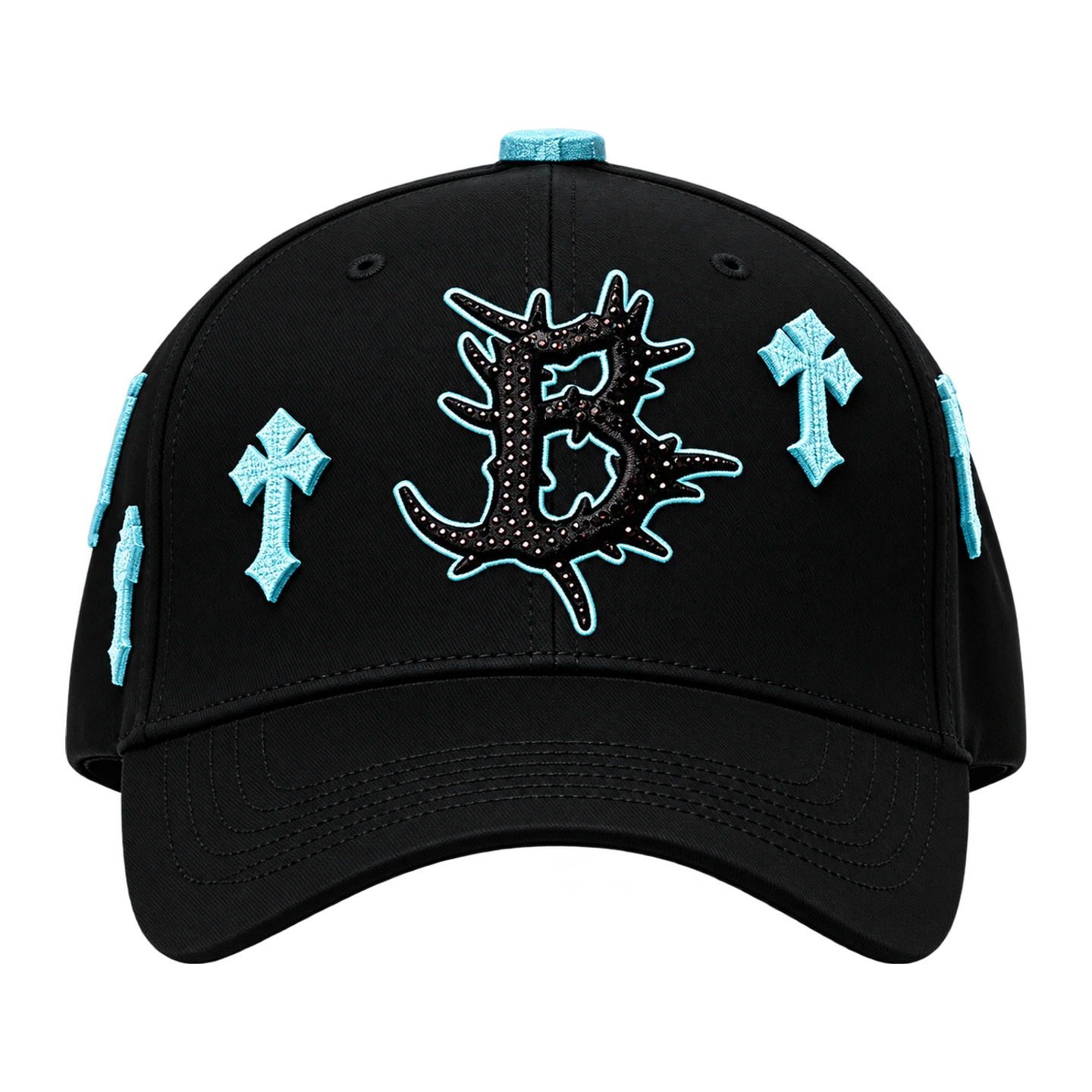 Gorra B Cruces Turquesa, negro · turquesa